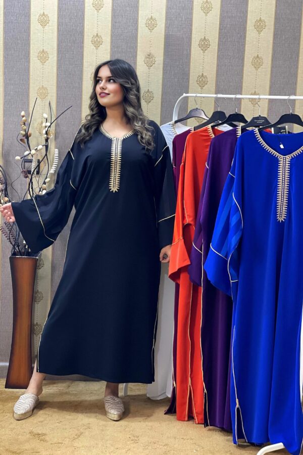 Black Caftan Dress - REF 2501CD - Image 2